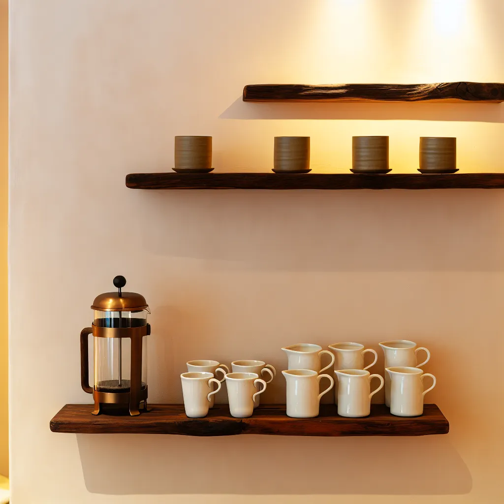Minimalist coffee station with organized setup