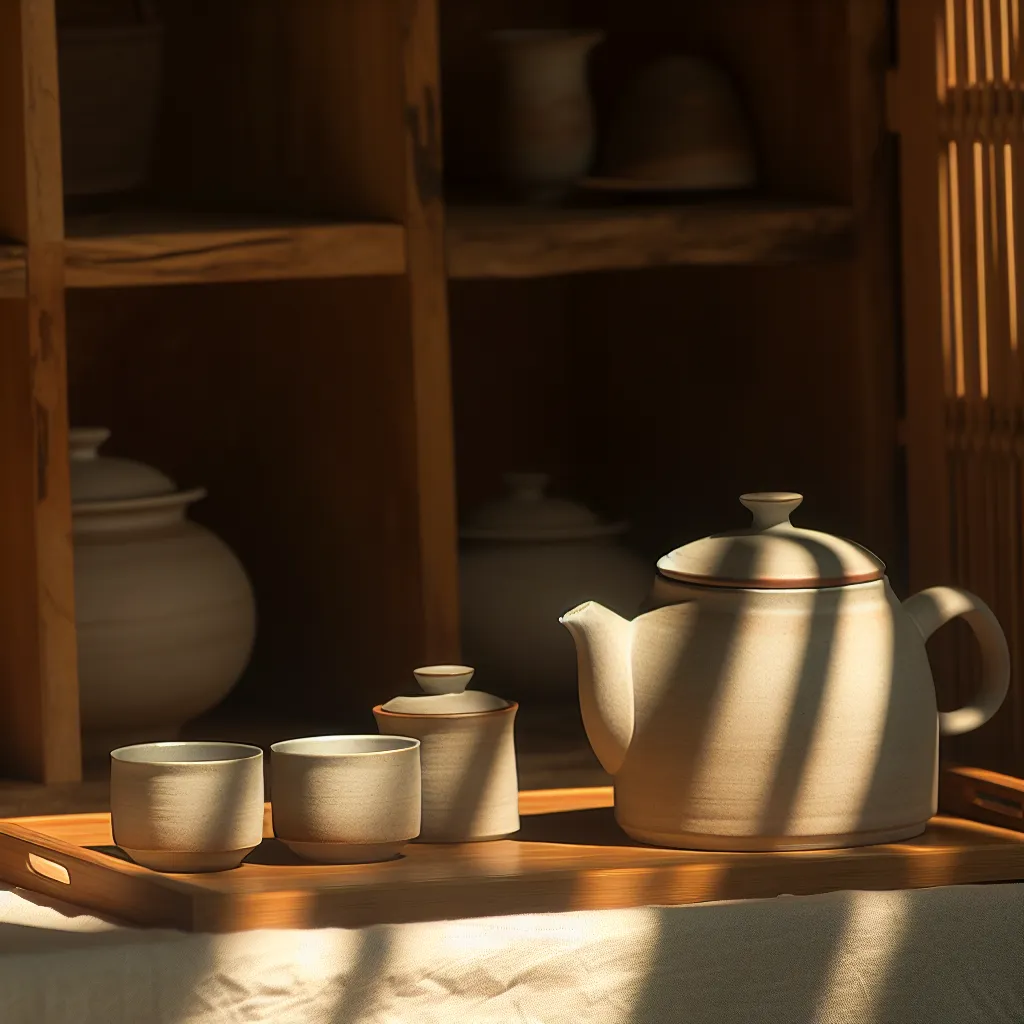 Peaceful tea ceremony setup